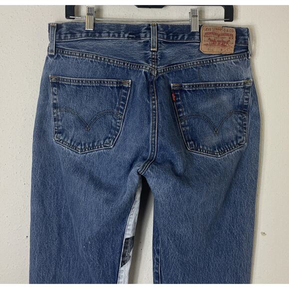 Vtg Levi's 501 Button Fly Blue Denim Jeans Rare Black And White Painted 34×34 - Picture 7 of 16